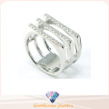 925 anillo de plata de Serling anillo cúbico Zirconia mujeres anillo anillo de plata (R10297)